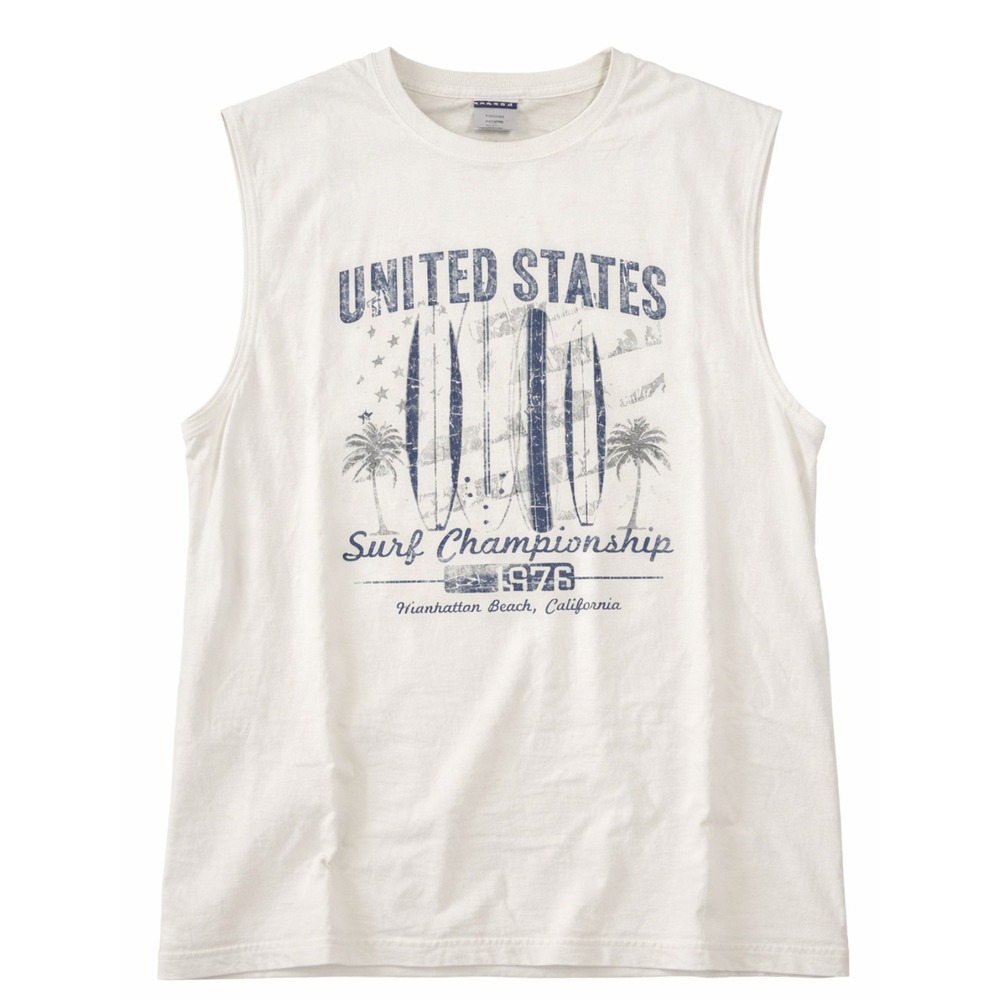 USA Surf Championship Sleeveless Tank Top XL‎ Beach Graphic Cotton Tee Y2K